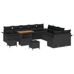 vidaXL Ensemble de canapé de jardin 13 pièces avec coussins noirs en poly rotin