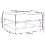 vidaXL Table basse sonoma gris 80x80x45 cm bois d'ingénierie et métal