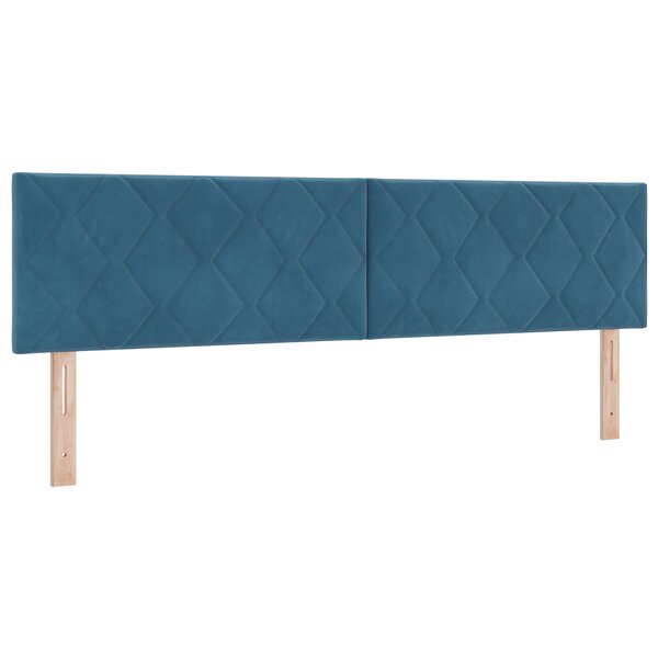 vidaXL Tête de lit LED bleu foncé Ensemble de 2 Bleu foncé Tissu 180 cm