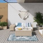 vidaXL Tapis d'extérieur aqua et blanc 80x150 cm design réversible