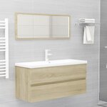 vidaXL Armoire d'évier avec lavabo intégré Chêne sonoma Aggloméré