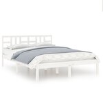 vidaXL Cadre de lit sans matelas blanc 200x200 cm bois massif