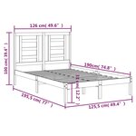 vidaXL Cadre de lit sans matelas 120x190 cm bois massif