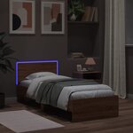 vidaXL Cadre de lit tête de lit et lumières LED chêne marron 90x200 cm