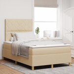 vidaXL Lit Boxspring avec Matelas Crème 120x200 cm Tissu