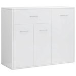 vidaXL Buffet Blanc brillant 88x30x70 cm Bois d'ingénierie