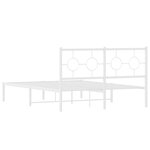 vidaXL Cadre de lit métal sans matelas et tête de lit blanc 135x190 cm