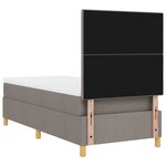 vidaXL Lit à sommier avec matelas taupe simple en tissu
