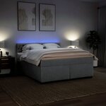 vidaXL Sommier à lattes de lit avec matelas Gris clair 180x200cm Tissu