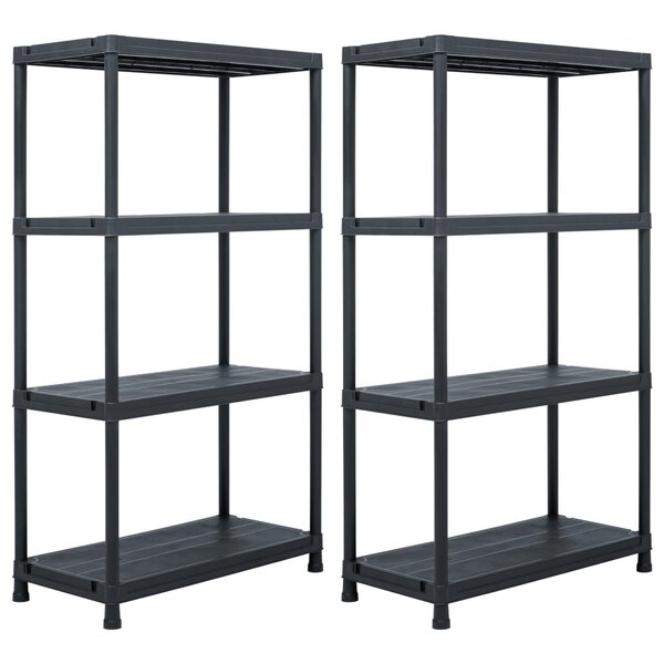 vidaXL Étagères de rangement 2 Pièces Noir 60x30x138 cm Plastique