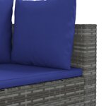 vidaXL Salon de jardin 4 Pièces avec coussins gris résine tressée