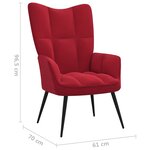 vidaXL Chaise de relaxation avec tabouret Rouge bordeaux Velours