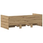 vidaXL Lit banquette Chêne artisanal Bois d'ingénierie 90 x 200 cm
