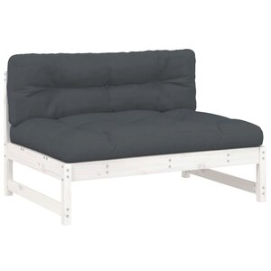vidaXL Canapé central 120x80 cm blanc bois de pin massif