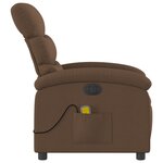 vidaXL Fauteuil inclinable de massage électrique marron tissu