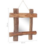vidaXL Miroir à bûches Naturel 50x50 cm bois de teck recyclé