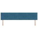 Cabeçal LED vidaXL tufté à boutons bleu foncé 100 cm en velours