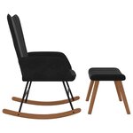 vidaXL Chaise à bascule avec repose-pied Noir Velours