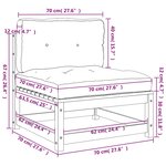 vidaXL Canapé de jardin sans accoudoirs et coussins bois massif de pin