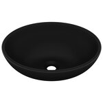 vidaXL Lavabo ovale de luxe Noir mat 40x33 cm Céramique