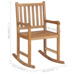 vidaXL Chaise à bascule avec coussin beige Bois de teck solide