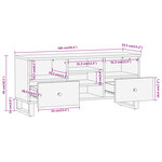 vidaXL Meuble TV marron et noir 100x33 5x46 cm bois massif de manguier