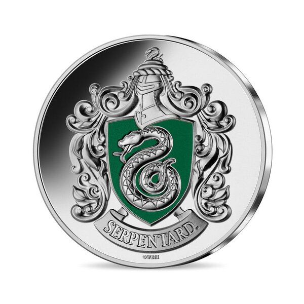 Harry potter - blason serpentard - monnaie de 10€ argent colorisée - Millésime 2022