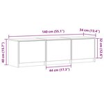 vidaXL Meuble TV avec LED blanc 140x34x40 cm bois d'ingénierie