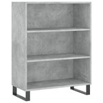 vidaXL Buffet haut Gris béton 69 5x34x180 cm Bois d'ingénierie