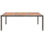vidaXL Table de jardin Gris 200x150x74 cm Résine tressée et acacia