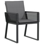 vidaXL Ensemble de Dining de Jardin 5 Pièces avec Coussins Noir Rattan Poly