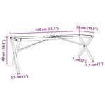 vidaXL Pieds de table basse cadre en X 140x30x43 cm acier