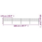 vidaXL Clôture de jardin avec dessus en lance Acier 6 8 x 0 6 m Noir