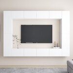 vidaXL Ensemble de meubles TV 8 Pièces Blanc Bois d'ingénierie