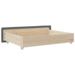 vidaXL Tiroirs de lit 2 Pièces gris foncé bois d'ingénierie et tissu
