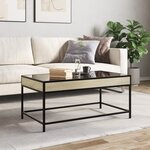 vidaXL Table basse avec LED infini chêne sonoma 90x50x41 cm