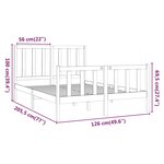 vidaXL Cadre de lit Bois de pin massif 120x200 cm