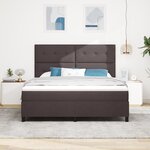 vidaXL Lit box spring avec matelas marron foncé super king tissu