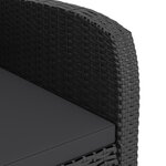 vidaXL Mobilier à dîner de jardin 9Pièces et coussins résine tressée noir