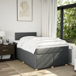 vidaXL Sommier à lattes de lit avec matelas Gris foncé 120x200cm Tissu