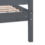 vidaXL Cadre de lit sans matelas gris bois massif 200x200 cm