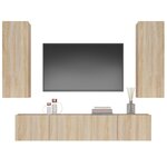 vidaXL Ensemble de meubles TV 4 Pièces Chêne sonoma Bois d'ingénierie