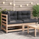 vidaXL Canapé de jardin avec coussins 2 places bois de pin massif