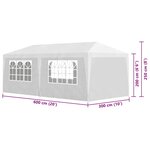 vidaXL Tente de réception 3 x 6 m Blanc