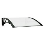 vidaXL Auvent de porte Noir et transparent 80x75 cm Polycarbonate