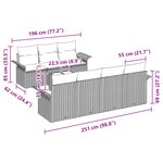 vidaXL Ensemble de canapé de jardin 8 pièces avec coussins noirs en rotin polyéthylène