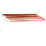 vidaXL Auvent automatique capteur de vent LED 450x350 cm Orange marron