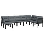 Salon de jardin meuble d'extérieur ensemble de mobilier 8 pièces noir et gris résine tressée 02_0017880