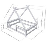Lit cabane enfant TAHUKA 140 x 200 vert pétrole