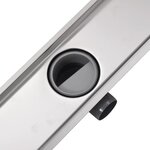 vidaXL Drain de douche linéaire 930x140 mm acier inoxydable